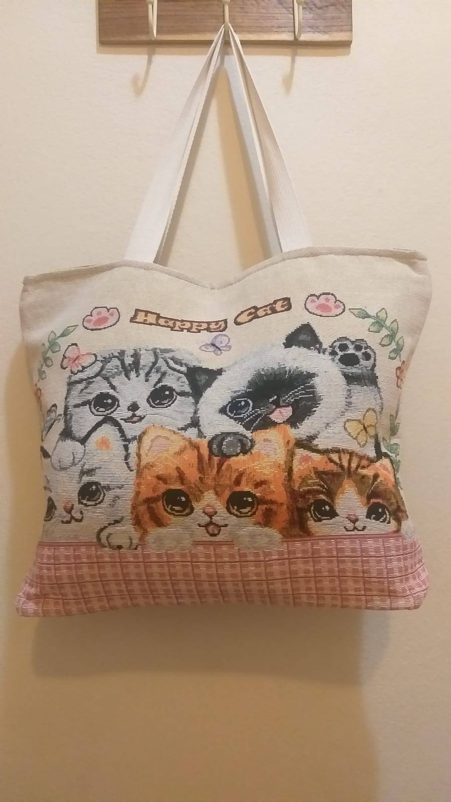 Stevige tas met kattenprint Happy Cats