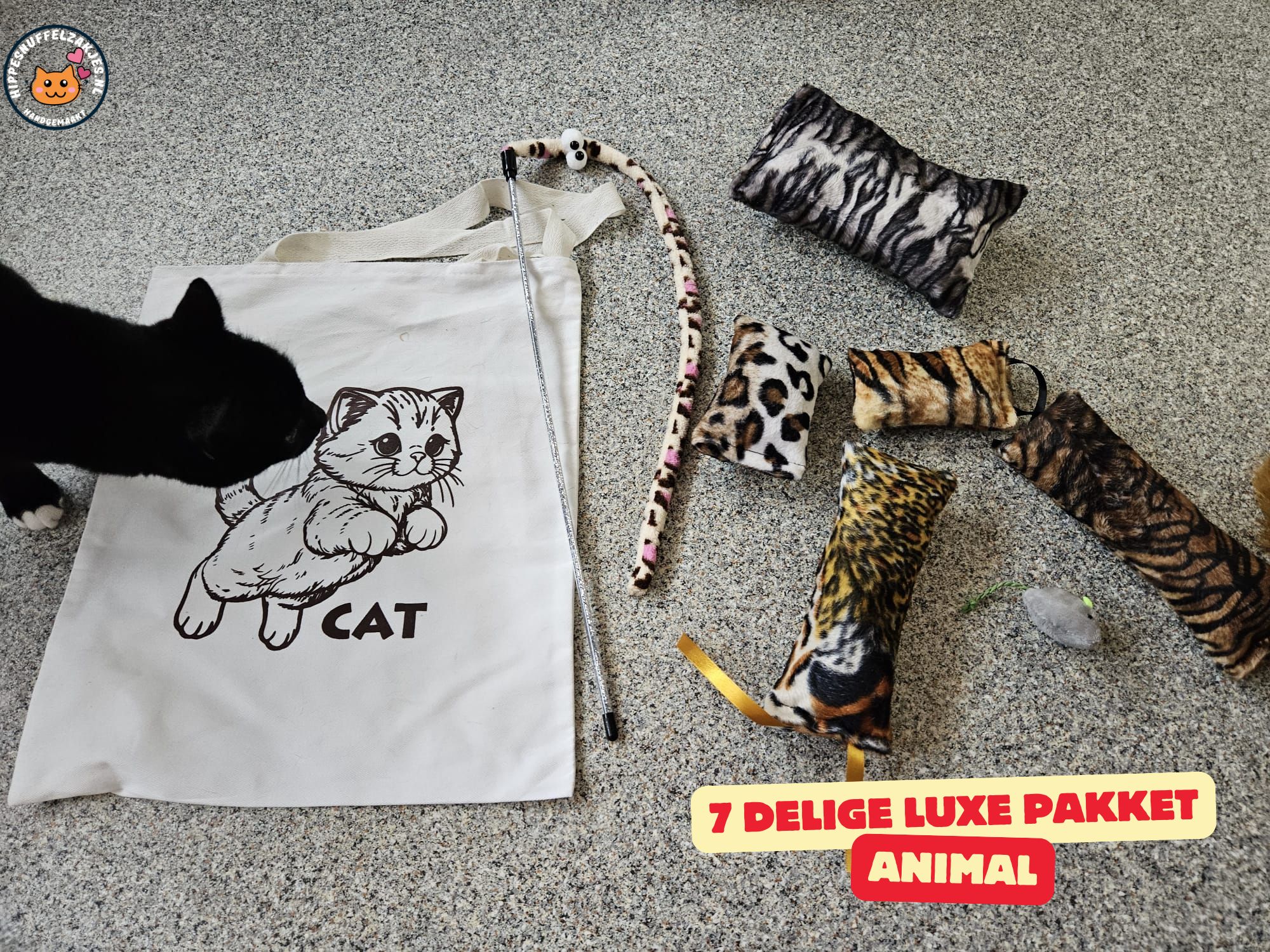 7 delige Cadeautas Wild Animals (vijf verschillende geuren, knisper, belletje, staart en lintjes)