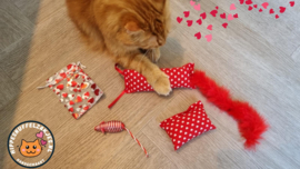 3 delige Starterspakket snuffelzakjes Love  (gevuld met catnip, valeriaan en matatabi) 3 OP VOORRAAD