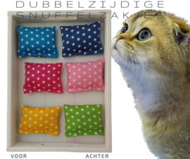 3 delige Starterspakket dubbelzijdige snuffelzakjes Ster (gevuld met catnip én valeriaan)