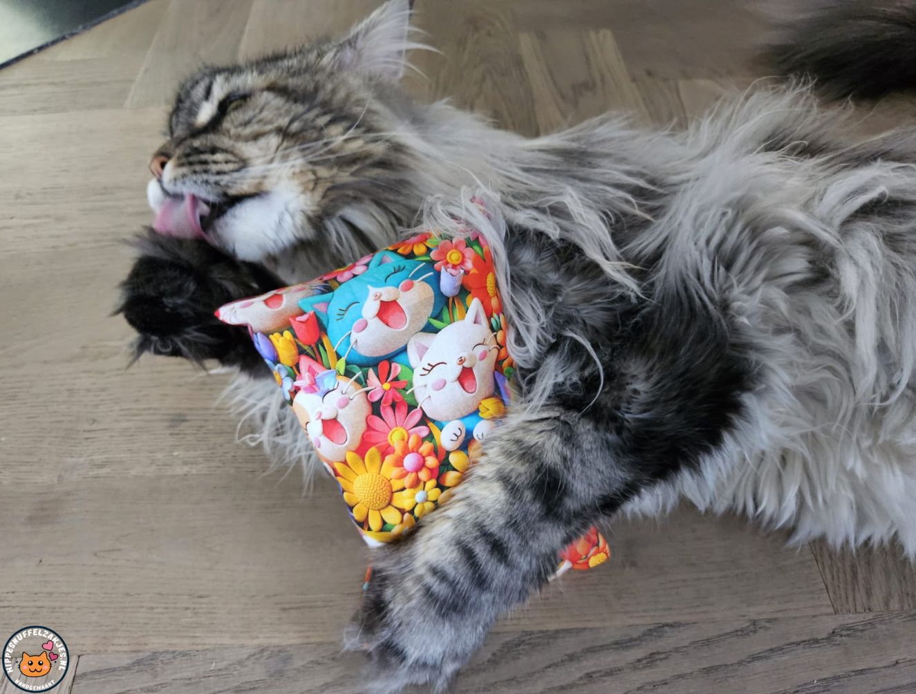 GROOT KATTENSPEELGOED-Slaap/speelkussen Happycats (gevuld met geurexplosie)