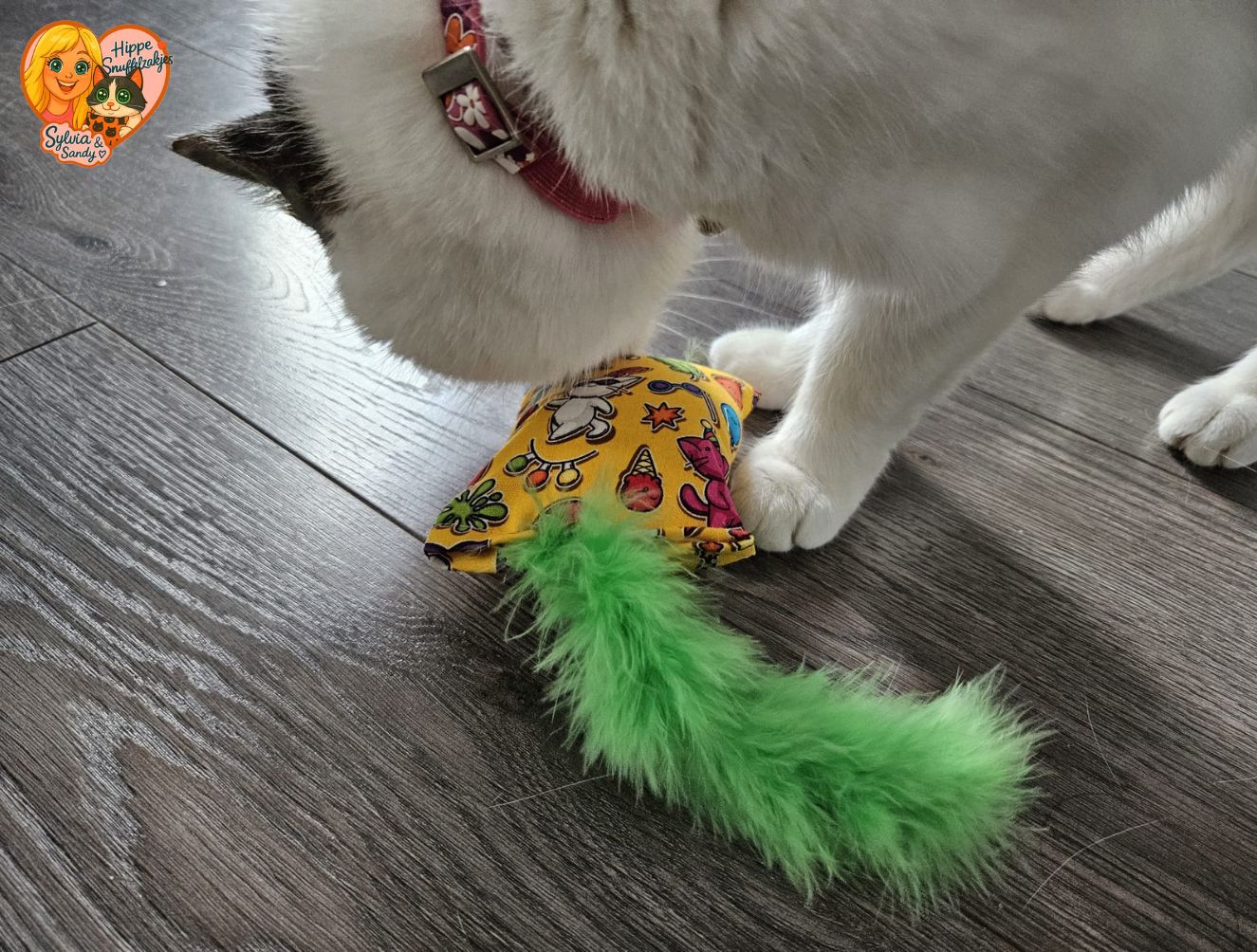 NIEUW/ Snuffelzakje Zomerfestival met groene staart (gevuld met matatabi)