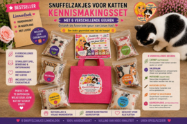 🥇 BESTSELLER | 6 Snuffelzakjes voor Katten – Linnenlook Kennismakingsset | 6 Geuren