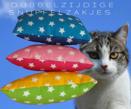 3 delige Starterspakket dubbelzijdige snuffelzakjes Ster (gevuld met catnip, valeriaan en matatabi )