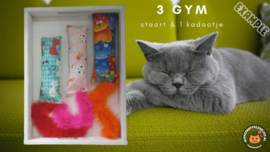 3delige Startersset snuffelzakje gym staart Verrassing + 1 cadeautje (catnip, valeriaan en matatabi)