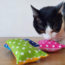 3 delige Starterspakket dubbelzijdige snuffelzakjes Ster (gevuld met catnip én valeriaan)