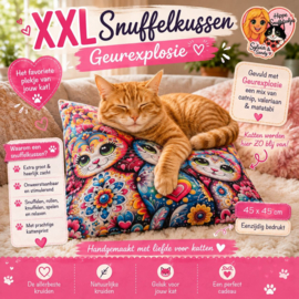 XXL Snuffelkussen  – Kleurrijke Katten | Geurexplosie