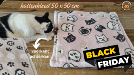 dubbelzijdig Kattenkleed Kattenkopjes/pootjes Roze(gevuld met catnip én valeriaan)