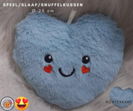 Blauw snuffelhart met gezicht (gevuld met mix van catnip én valeriaan)