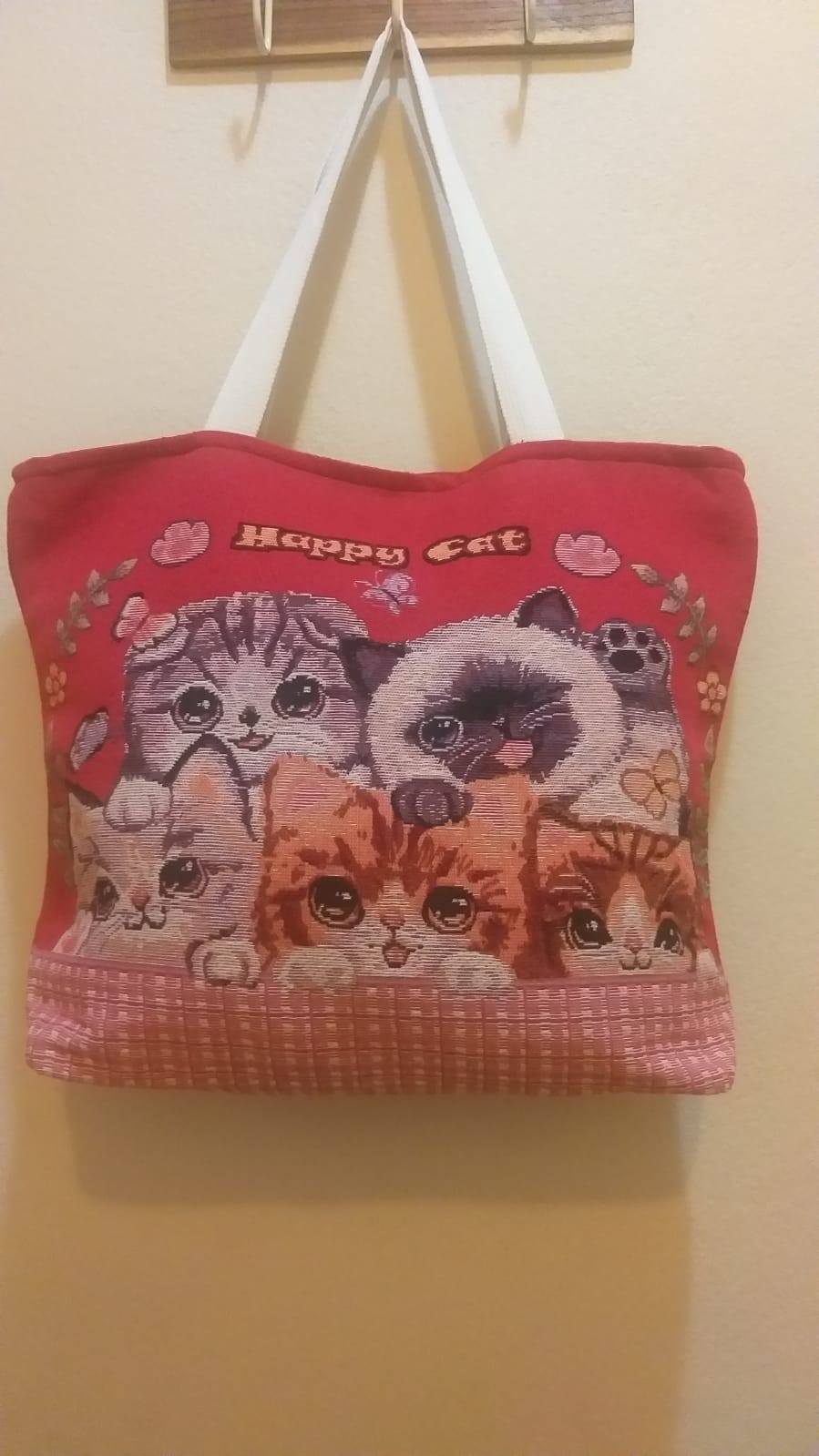 Stevige tas met kattenprint Happy Cats