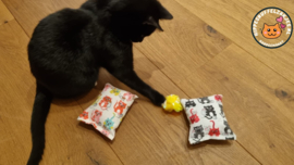 DAGACTIE 2 delige set snuffelzakjes verrassing ( gevuld met catnip) + 2 cadeautjes