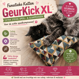 😺 Fanatieke Katten GeurKick XL Extra stevig speel- en slaapkussen met catnip, valeriaan & matatabi