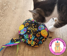 Snuffelballon Happy Birthday  met lintjes, belletjes knisper (geur naar wens)