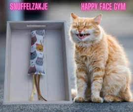 Snuffelzakje gym Happy faces met lintjes (gevuld naar wens) 4 OP VOORRAAD