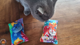 NIEUW/ 2 Snuffelzakjes Vrolijke Kat (gevuld met geurexplosie)