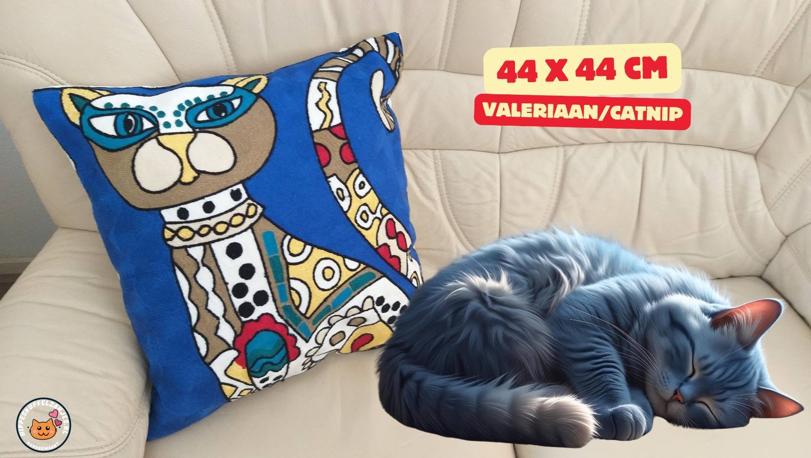NIEUW/ SnuffelKUSSEN Picasso (gevuld met catnip én valeriaan)