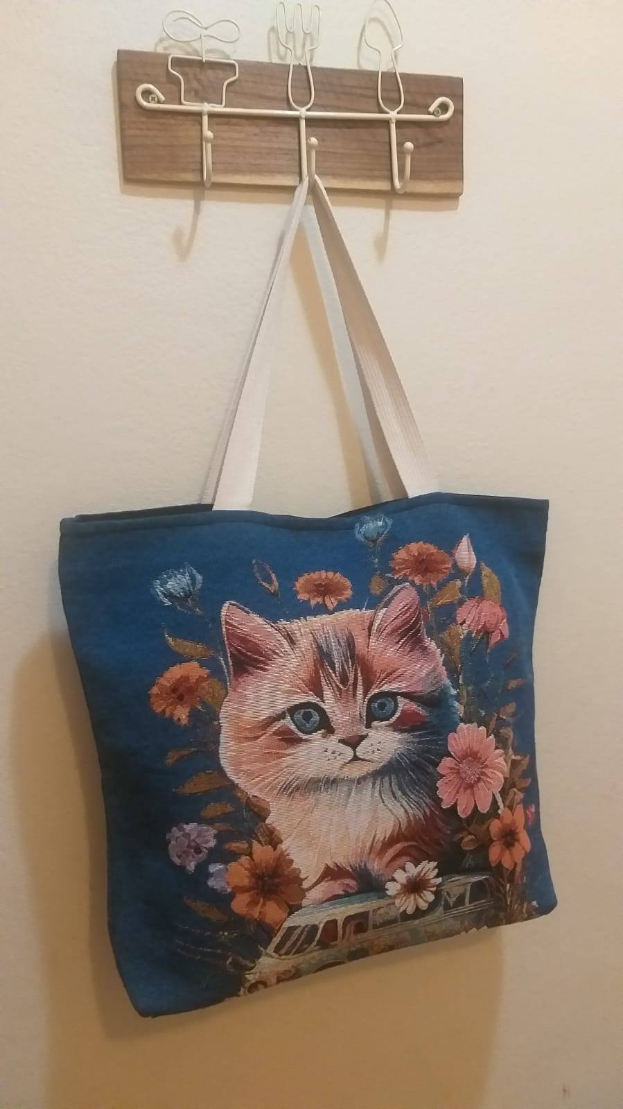 Stevige tas met kattenprint