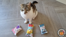 3delige snuffelzakjes set Happy (gevuld met catnip én valeriaan)