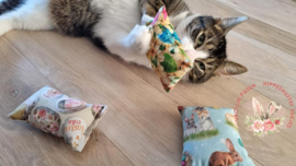 NIEUW/  3 delige startersset Pasen (gevuld met catnip, valeriaan en matatabi)