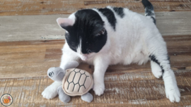 Snuffelschildpad beige (gevuld met catnip)