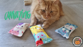 3delige snuffelzakjes set Happy (gevuld met catnip én valeriaan)