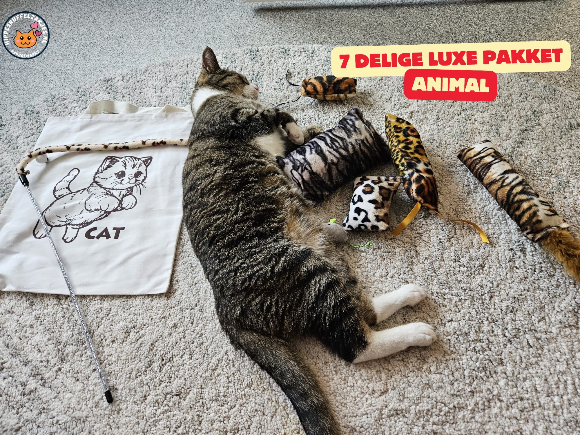 7 delige Cadeautas Wild Animals (vijf verschillende geuren, knisper, belletje, staart en lintjes)