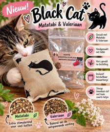 🐈‍⬛ NIEUW! Linnenlook Snuffelzakje Black Cat – Matatabi & Valeriaan 🌿