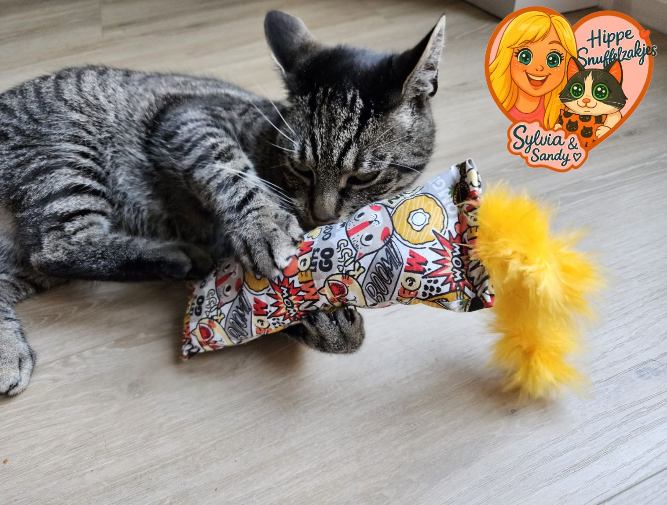 Snuffelzakje gym stoere kat met staart (gevuld matatabi)