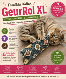 😺 Fanatieke Katten GeurRol XL Extra stevig speel- en slaapkussen met catnip, valeriaan & matatabi