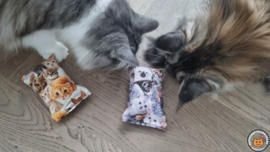 NIEUW/ 2 snuffelzakjes Knappe katten (gevuld met geurexplosie)