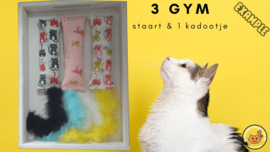 3delige Startersset snuffelzakje gym staart Verrassing + 1 cadeautje (catnip, valeriaan en matatabi)