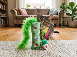 😺✨ Strawberry Summer Snuffelzakje– Fladderstaart (Catnip, Valeriaan & Matatabi) ✨😺 PLUS GRATIS SPEELMUIS