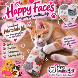 HAPPY FACES🐱 Langwerpig Snuffelzakje gevuld met Matatabi