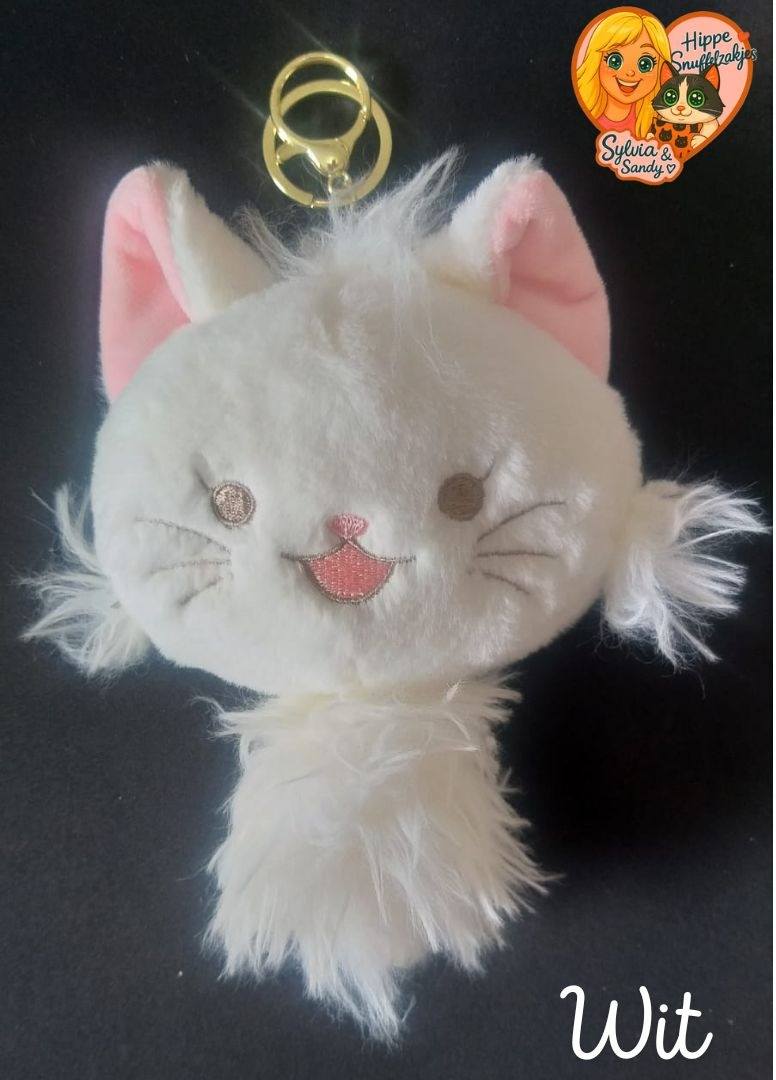 pluizige portemonnee in de vorm van een schattig kattenhoofdje! 😻 (Wit)