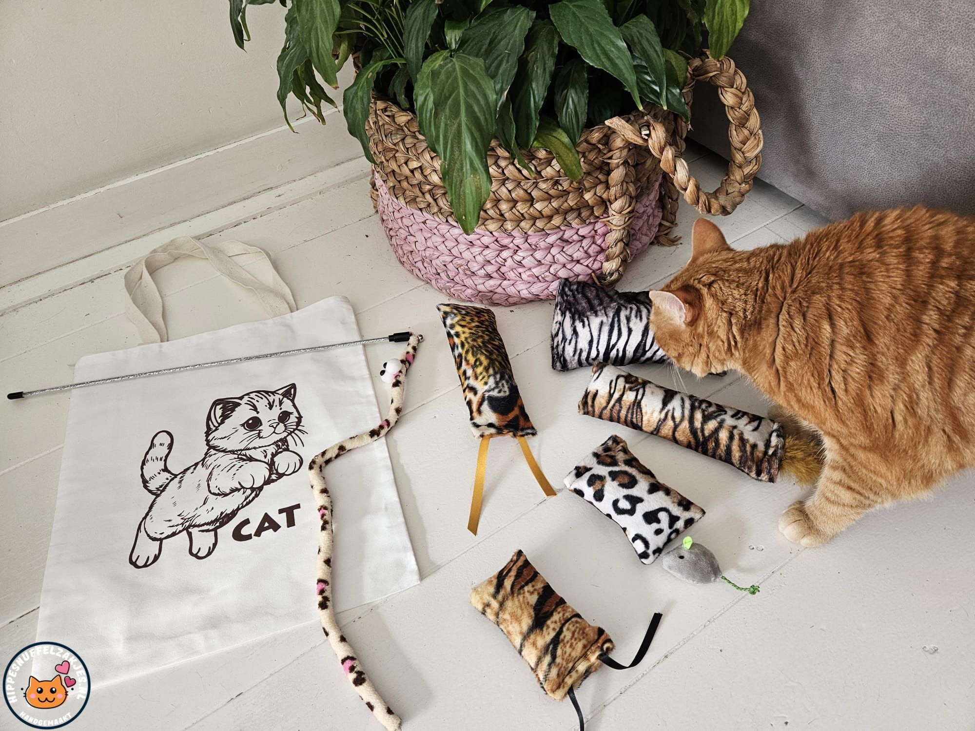 7 delige Cadeautas Wild Animals (vijf verschillende geuren, knisper, belletje, staart en lintjes)