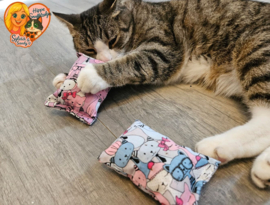 NIEUW/ 2 Snuffelzakjes Schattige katten (gevuld met catnip)