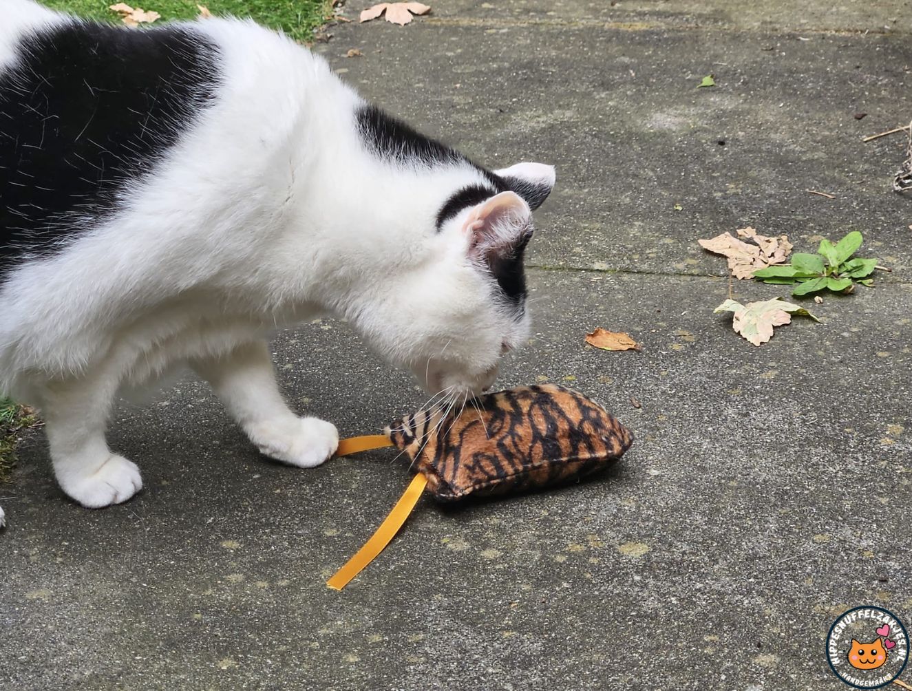 NIEUW/ Snuffelzakje  Wild animals met lintjes (gevuld met valeriaan)