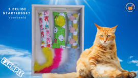 3delige Startersset snuffelzakje gym staart Verrassing + 1 cadeautje (gevuld met catnip)