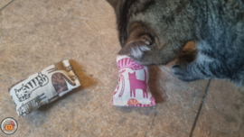NIEUW/ 2 Snuffelzakjes Pink Panther & Catilicious (gevuld met matatabi))