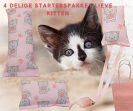 4 delige Starterspakket Lieve kitten (gevuld met mix catnip én  valeriaan) 5 OP VOORRAAD