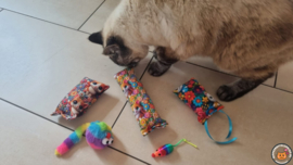 5 delige startersset  Happy cats (gevuld met catnip, valeriaan en matatabi)