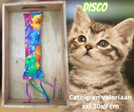 Snuffelzak Gym XXL Disco met lintjes (gevuld met catnip én valeriaan)