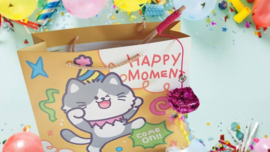 7 delige Mystery bag Happy Birthday Ultieme Experience (vijf verschillende geuren, knisper, belletje, staart en lintjes)