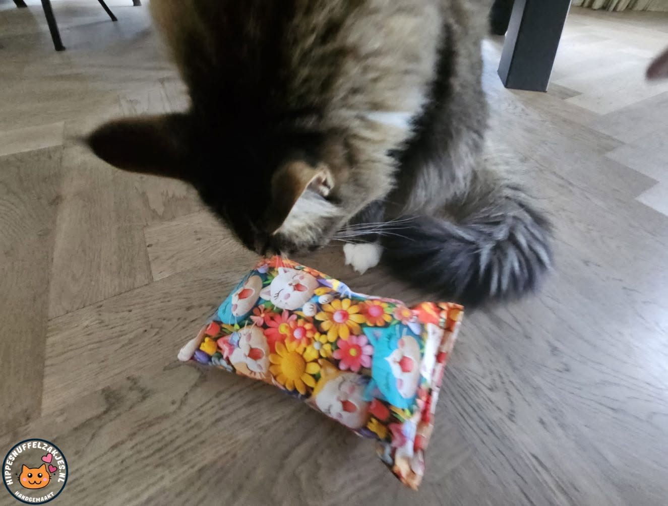 GROOT KATTENSPEELGOED-Slaap/speelkussen Happycats (gevuld met geurexplosie)