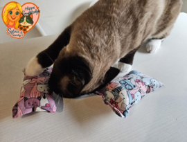 NIEUW/ 2 Snuffelzakjes Schattige katten (gevuld met matatabi)