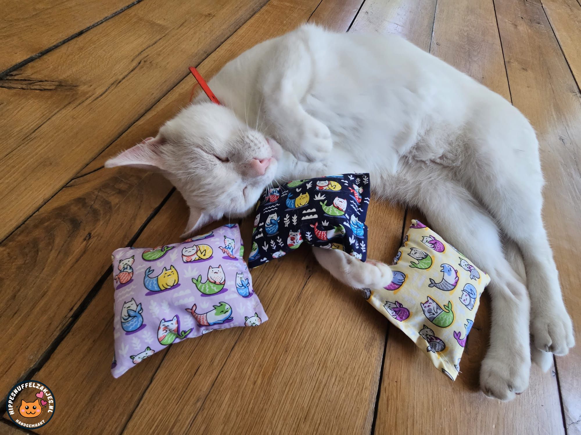 NIEUW/ 3delige Starterspakket snuffelzakjes  Poesemerminnen (gevuld met catnip, valeriaan en matatabi)