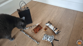 5 delige Cadeaupakket Wild animals (gevuld met catnip, valeriaan en matatabi)