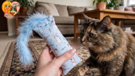 😺 Blue Bliss Snuffelzakje – Fladderstaart (Catnip & Valeriaan)