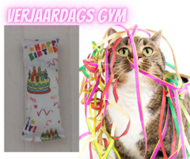 Snuffelzakje gym Verjaardag (gevuld met catnip én valeriaan)