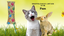 Snuffelzakje gym Vrolijk pasen met lintjes (gevuld naar wens ) 5 OP VOORRAAD